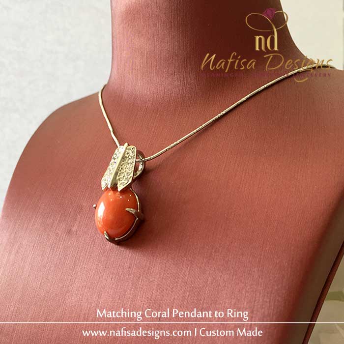 Matching coral pendant to ring