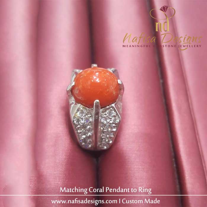 Matching coral pendant to ring