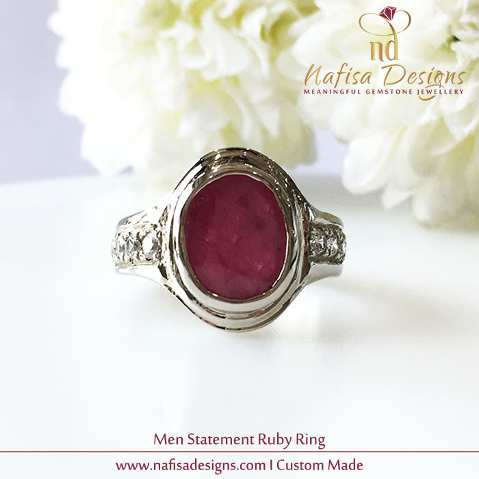 Men Statement Ruby Ring