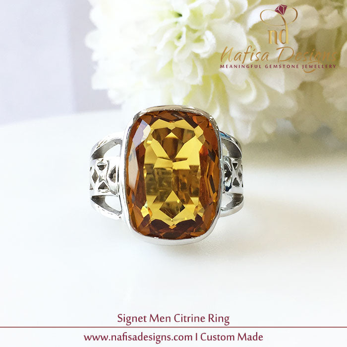 Signet Men Citrine Ring