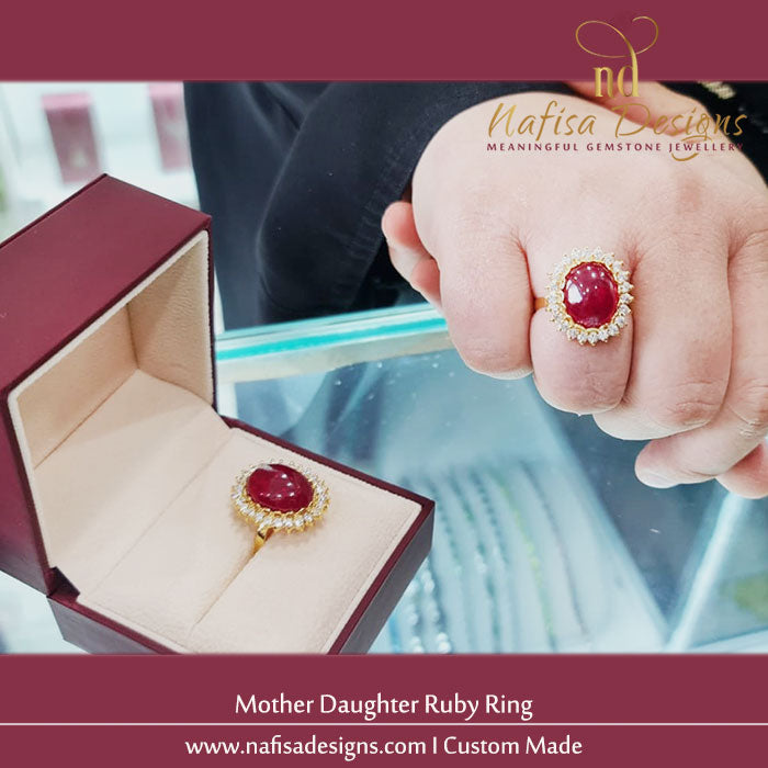 Mother daughter Ruby Ring