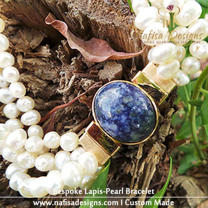Bespoke Lapis-Pearl Bracelet