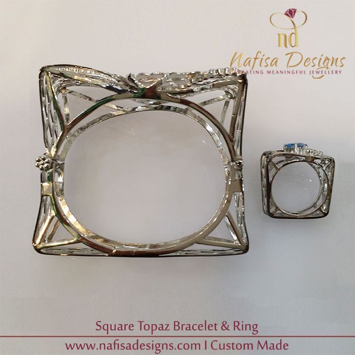 Square Topaz Bracelet & Ring