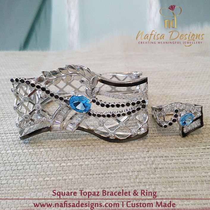 Square Topaz Bracelet & Ring