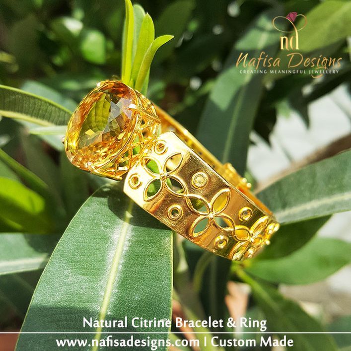 Natural Citrine Bracelet & Ring