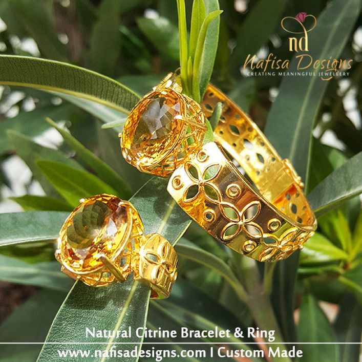Natural Citrine Bracelet & Ring