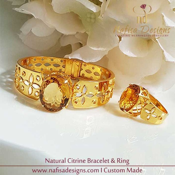 Natural Citrine Bracelet & Ring