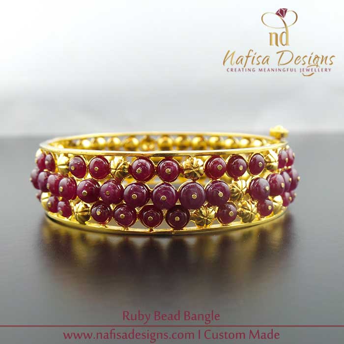 Ruby Bead Bangle