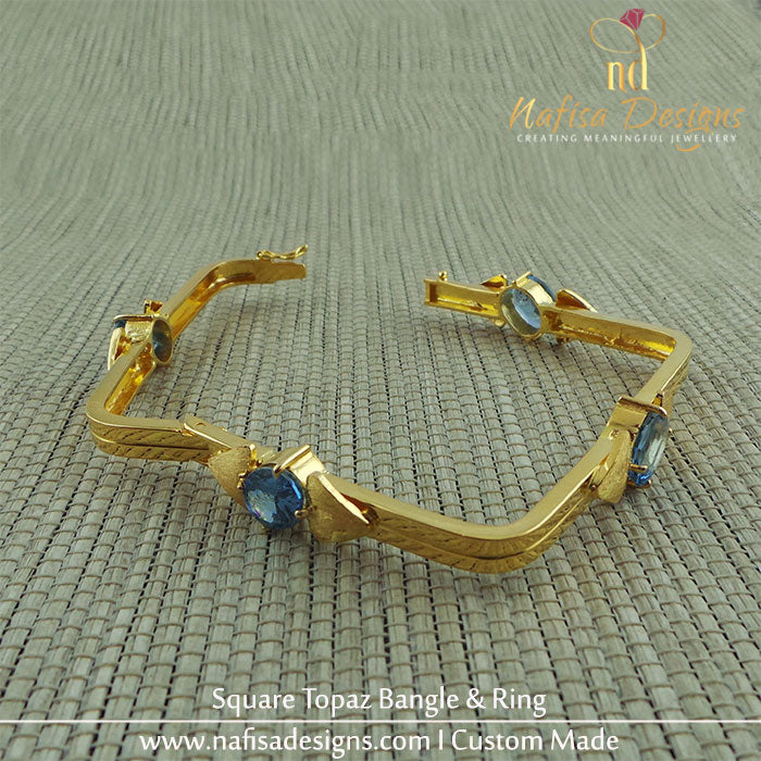 Square Topaz Bangle and Ring
