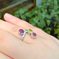 and Amethyst Women's Ring in 925 Sterling Silver