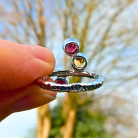 showcasing vibrant garnet and citrine gemstones set in 925 sterling silver