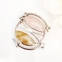 Divine Duo Pendant - Rutile Quartz &Rutile Quartz Pendant made in 925 Silver by Nafisa Designs. Manchester UK. Free Global Shipping!