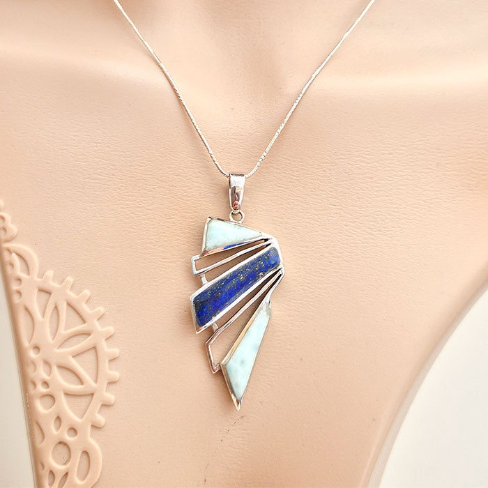 Seaside Symphony Pendant - Lapis Lazuli & Larimar