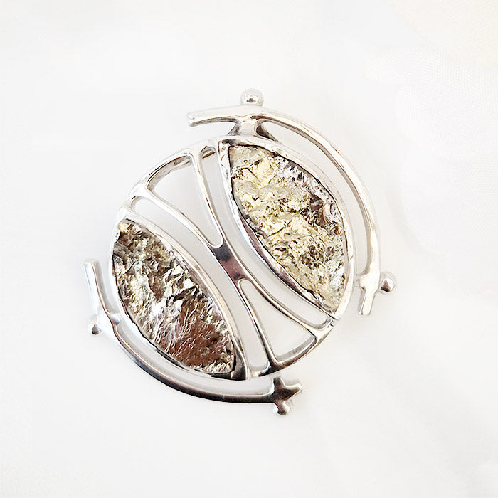 Pyrite Pendant made in 925 Silver by Nafisa Designs. Manchester UK. Free Global Shipping!
