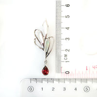 Pear Shape Garnet Pendant made in 925 Silver by Nafisa Designs. Manchester UK. Free Global Shipping!