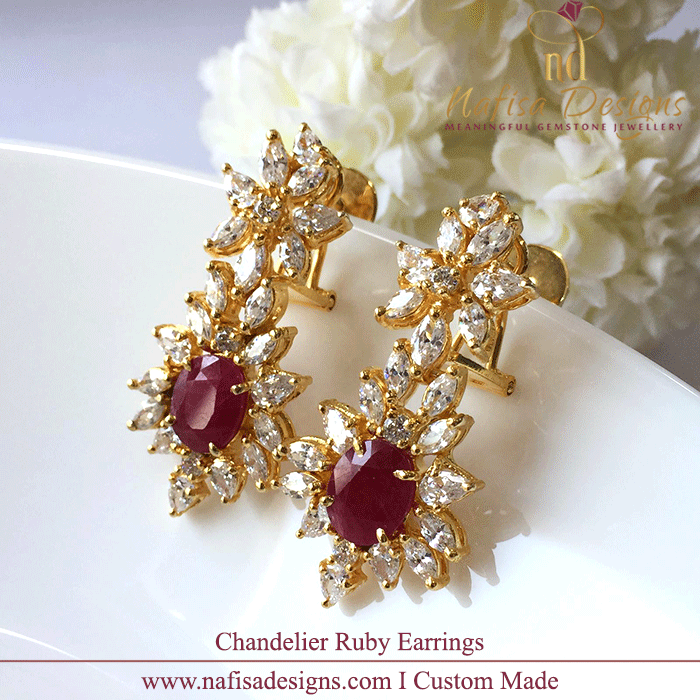 Chandelier Ruby Earrings