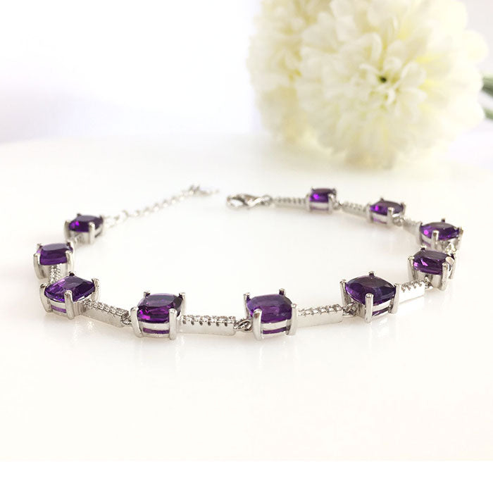 Square Amethyst bracelet