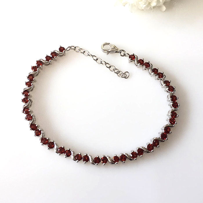 Swirl Garnet Bracelet