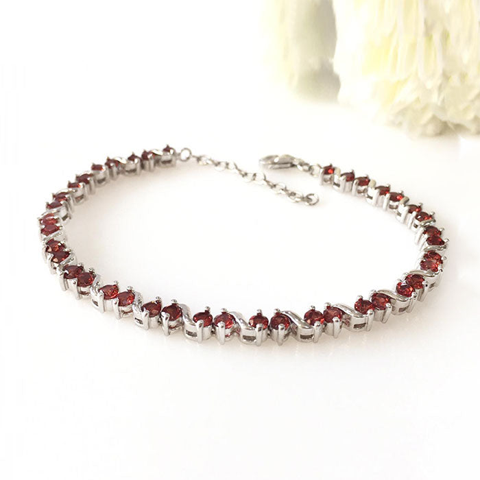 Swirl Garnet Bracelet