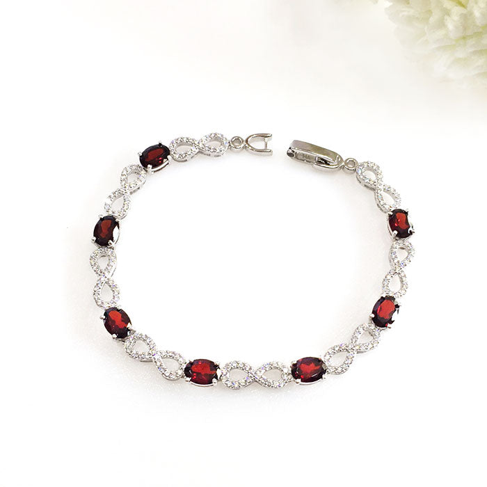 Infinity Garnet Bracelet