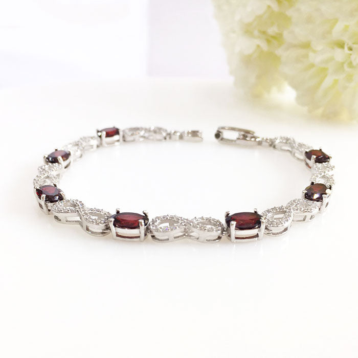 Infinity Garnet Bracelet