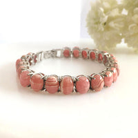 Rhodochrosite  Bracelet in high-quality silver ready available at Nafisa Designs