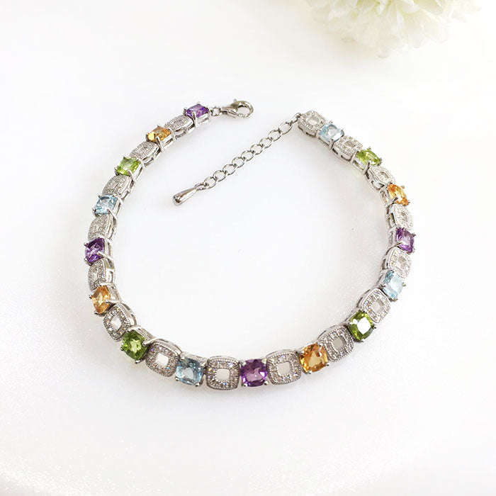 Charming Cubic Bracelet - Topaz, Peridot, Amethyst, Citrine