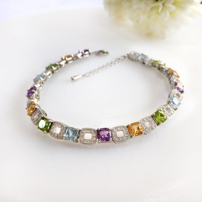 Charming Cubic Bracelet - Topaz, Peridot, Amethyst, Citrine