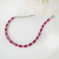 Flames of Desire Bracelet In natural original Ruby in 925 silver for birthstone