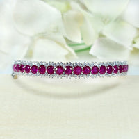 Ravishing Rubies Bracelet in real natural original Ruby  in 925 silver for birthstone, party, or casual wear. lightweight, delicate, dainty designer jewelry