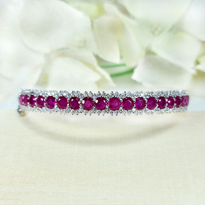 Ravishing Rubies Bracelet in real natural original Ruby  in 925 silver for birthstone, party, or casual wear. lightweight, delicate, dainty designer jewelry