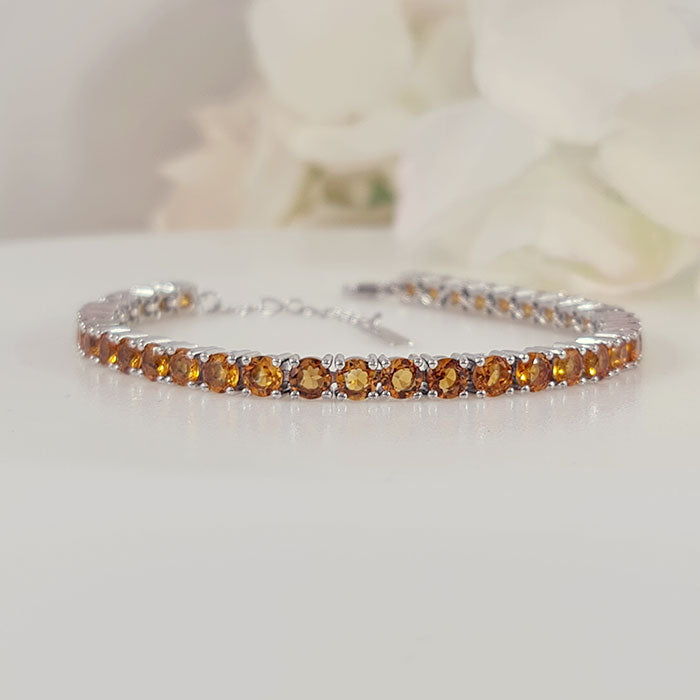 Citrus Sparkle Bracelet in real natural original Citrine  in 925 silver for birthstone, party, or casual wear. lightweight, delicate, dainty designer jewelry