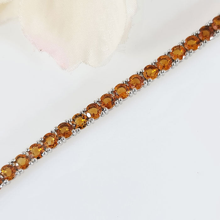 Citrus Sparkle Bracelet in real natural original Citrine  in 925 silver for birthstone
