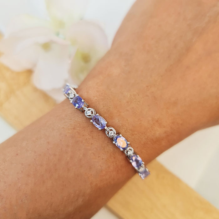 Starlit Skies Bracelet in real natural Tanzanite in 925 silver for birthstone
