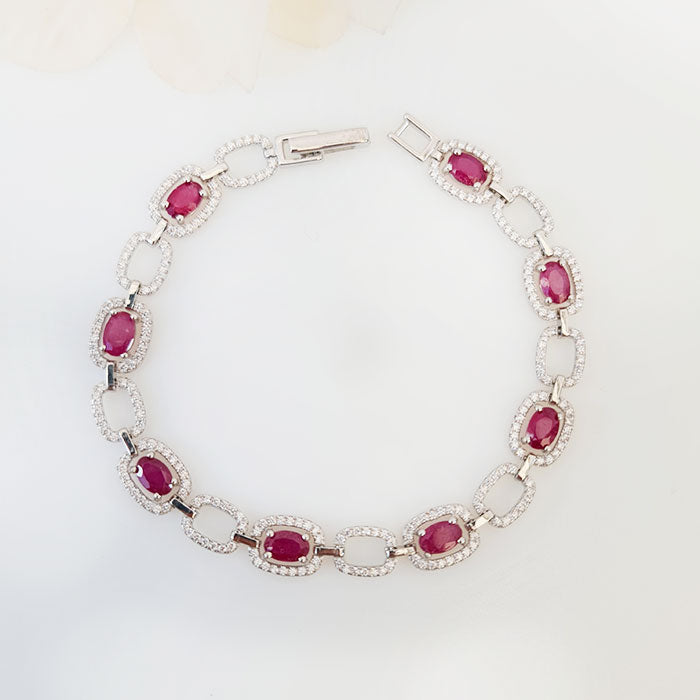 Jewel of Rose Bracelet made  in real natural original Emerald in 925 silver for birthstone, party, or casual wear. lightweight, delicate, dainty designer jewellery.