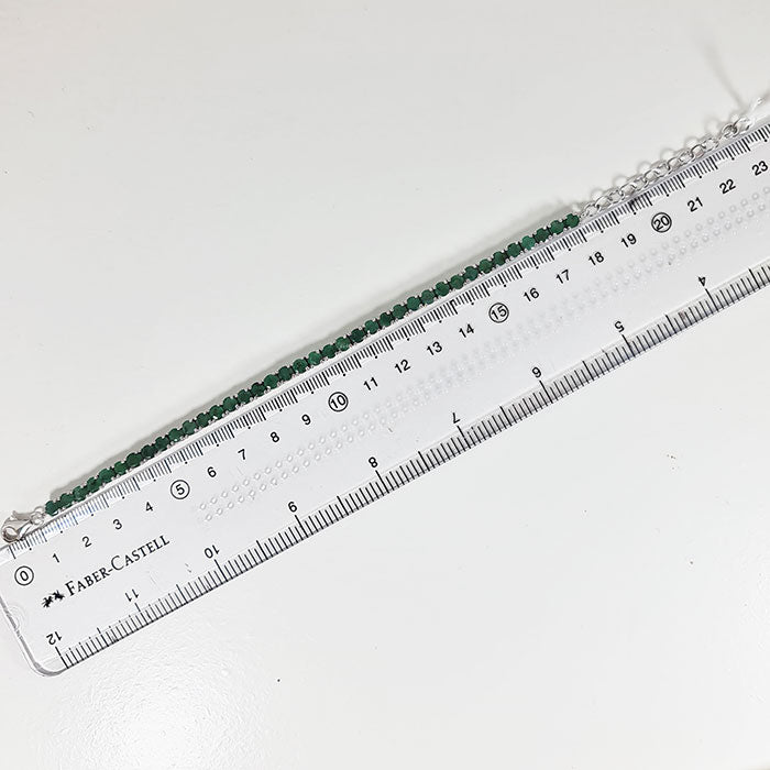 Forest Green Bracelet in real natural original Emerald in 925 silver for birthstone