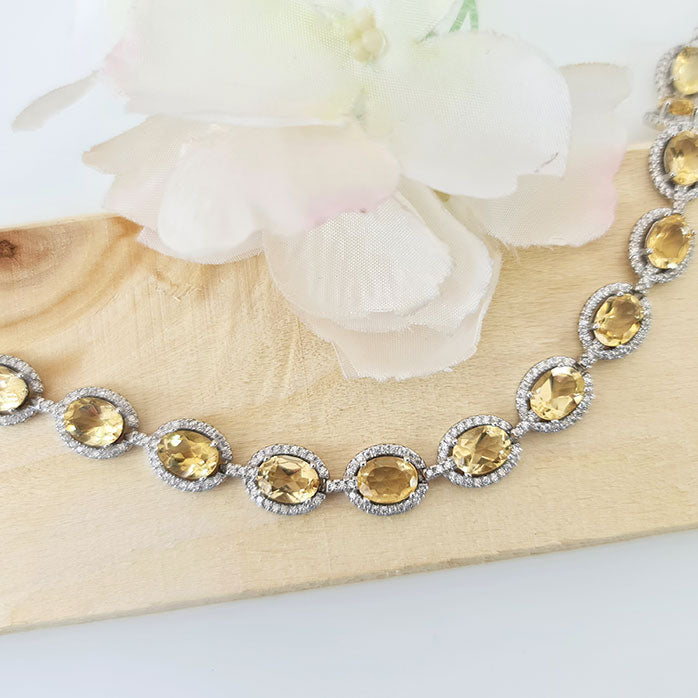 Cascade Citrine Bracelet in real natural original Citrine in 925 silver for birthstone