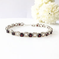Square Garnet Bracelet
