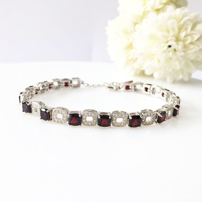 Square Garnet Bracelet