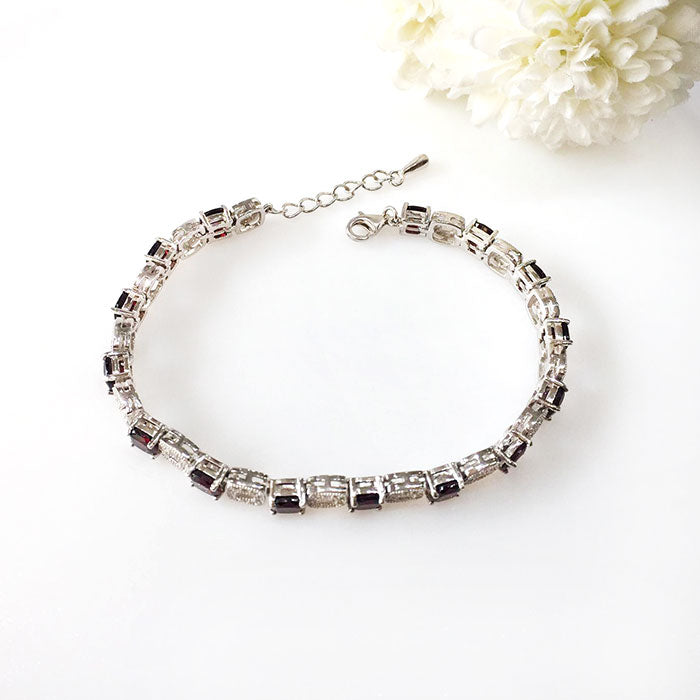 Square Garnet Bracelet