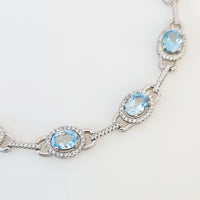 Azure Dream Bracelet in real natural original Topaz in 925 silver for birthstone