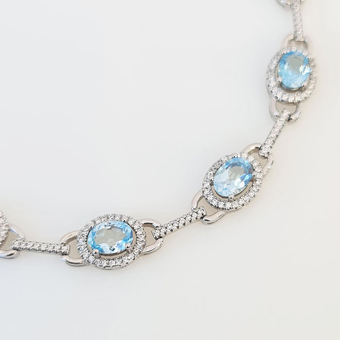 Azure Dream Bracelet in real natural original Topaz in 925 silver for birthstone
