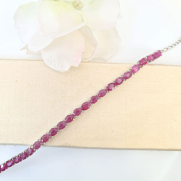 Passions Embrace Bracelet in real natural original Ruby in 925 silver for birthstone