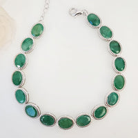 Green Enchantment Bracelet in real natural original Emerald 925 silver for birthstone, party, or casual wear. lightweight, delicate, dainty designer jewelry