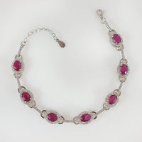 Ruly Love Bracelet in real natural original Ruby 925 silver for birthstone, party, or casual wear. lightweight, delicate, dainty designer jewelry