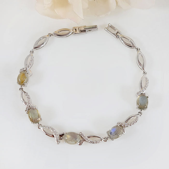 Magical Twilight Bracelet in real natural original Labradorite 925 silver for birthstone, party, or casual wear. lightweight, delicate, dainty designer jewelry.
