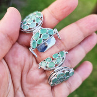 Royal Green Gem Bracelet in real natural original Emerald 925 silver for birthstone