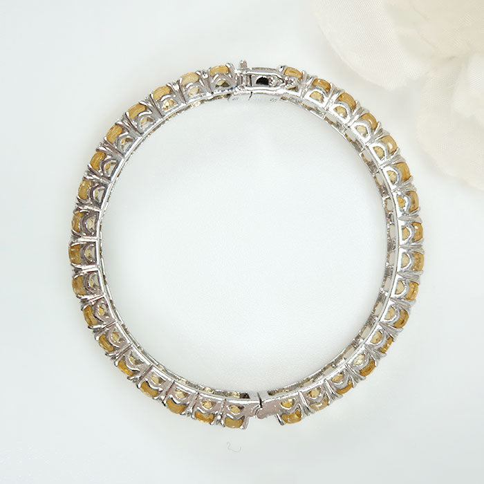 Lustrous Citrine Treasure Bangle in original and authentic citrine in 925 silver for birthstone