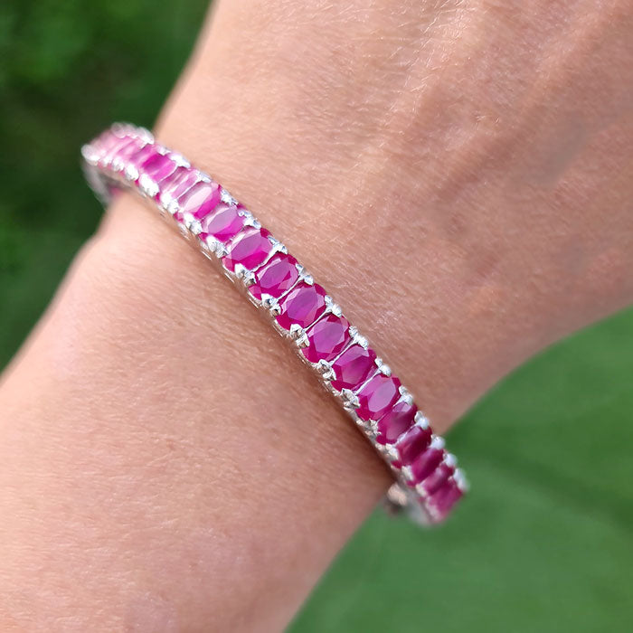 Ruby Reverie Bangle in real natural original Ruby 925 silver for birthstone
