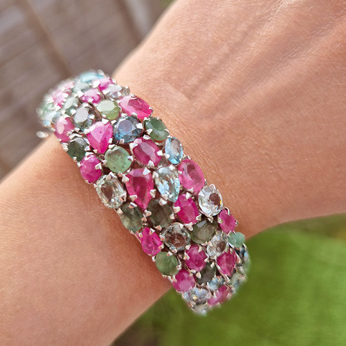 Topaz & Ruby 925 silver for birthstone